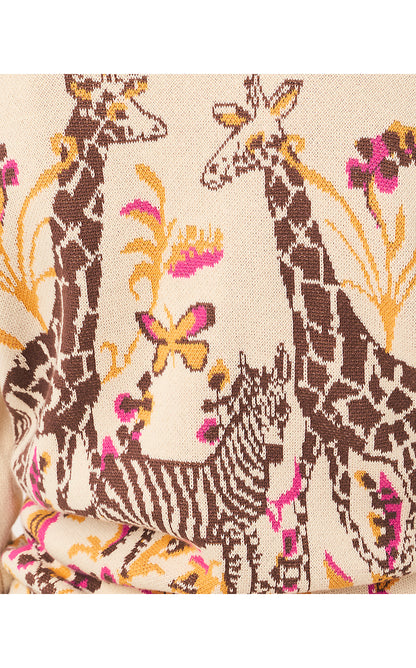 MARALISA CARDIGAN, RUTABAGA SKETCHING ON SAFARI JACQUARD