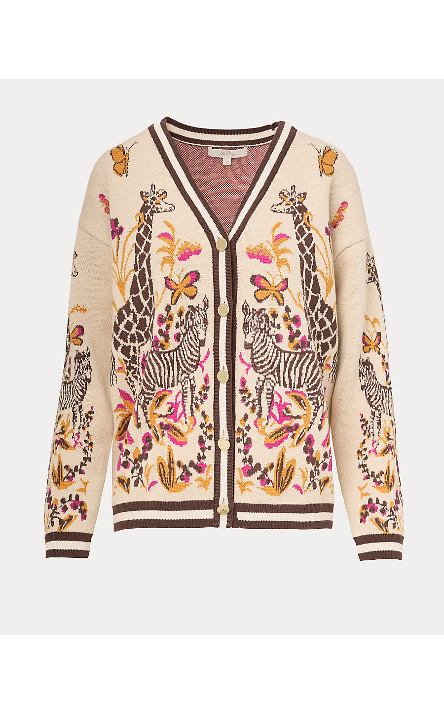 MARALISA CARDIGAN, RUTABAGA SKETCHING ON SAFARI JACQUARD