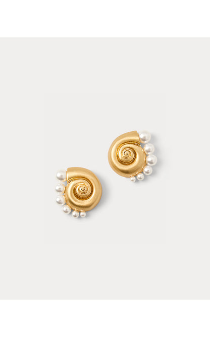 SHIP TO SHORE STUD EARRINGS, GOLD METALLIC