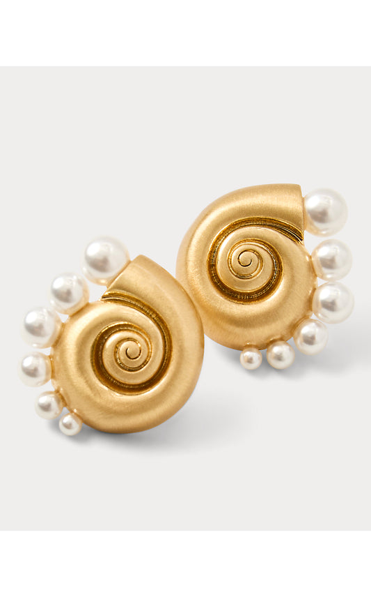 SHIP TO SHORE STUD EARRINGS, GOLD METALLIC