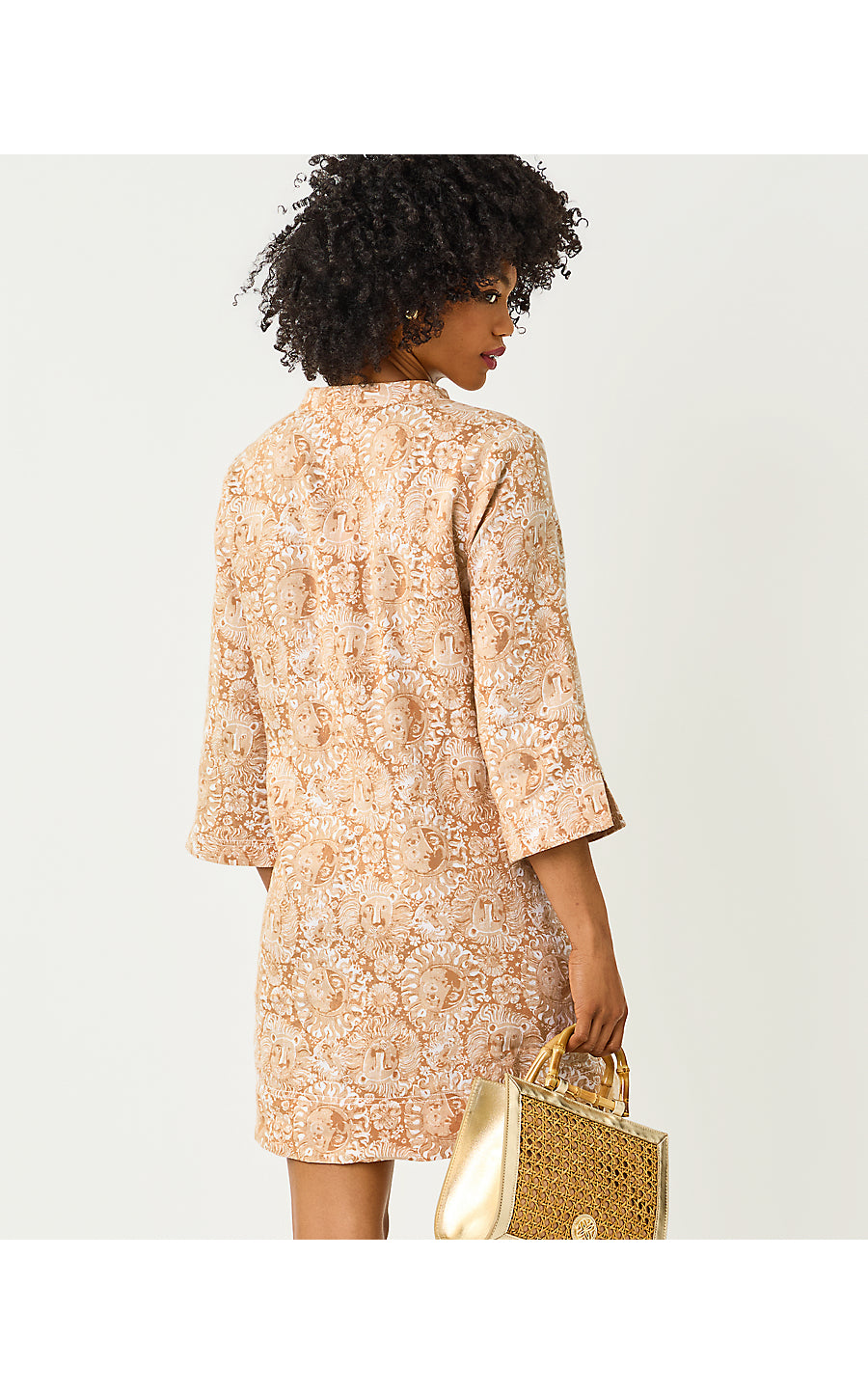 ANNADETTA LINEN TUNIC DRESS, ICED LATTE LIL JIMS STUFF