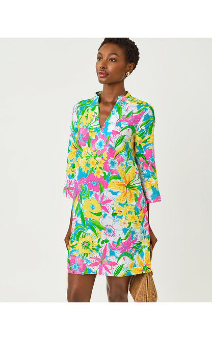 ANNADETTA LINEN TUNIC DRESS, MULTI LOVELY LILLY