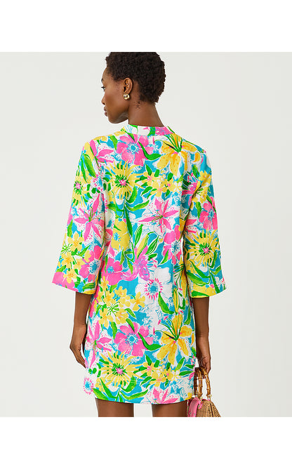 ANNADETTA LINEN TUNIC DRESS, MULTI LOVELY LILLY