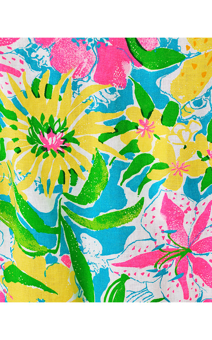 ANNADETTA LINEN TUNIC DRESS, MULTI LOVELY LILLY