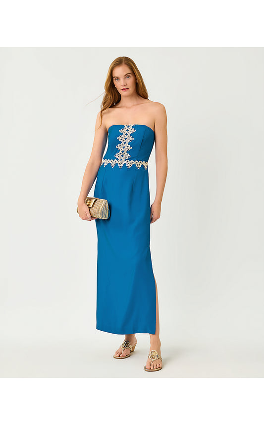 KRISTELLA MAXI DRESS, NASSAU BLUE