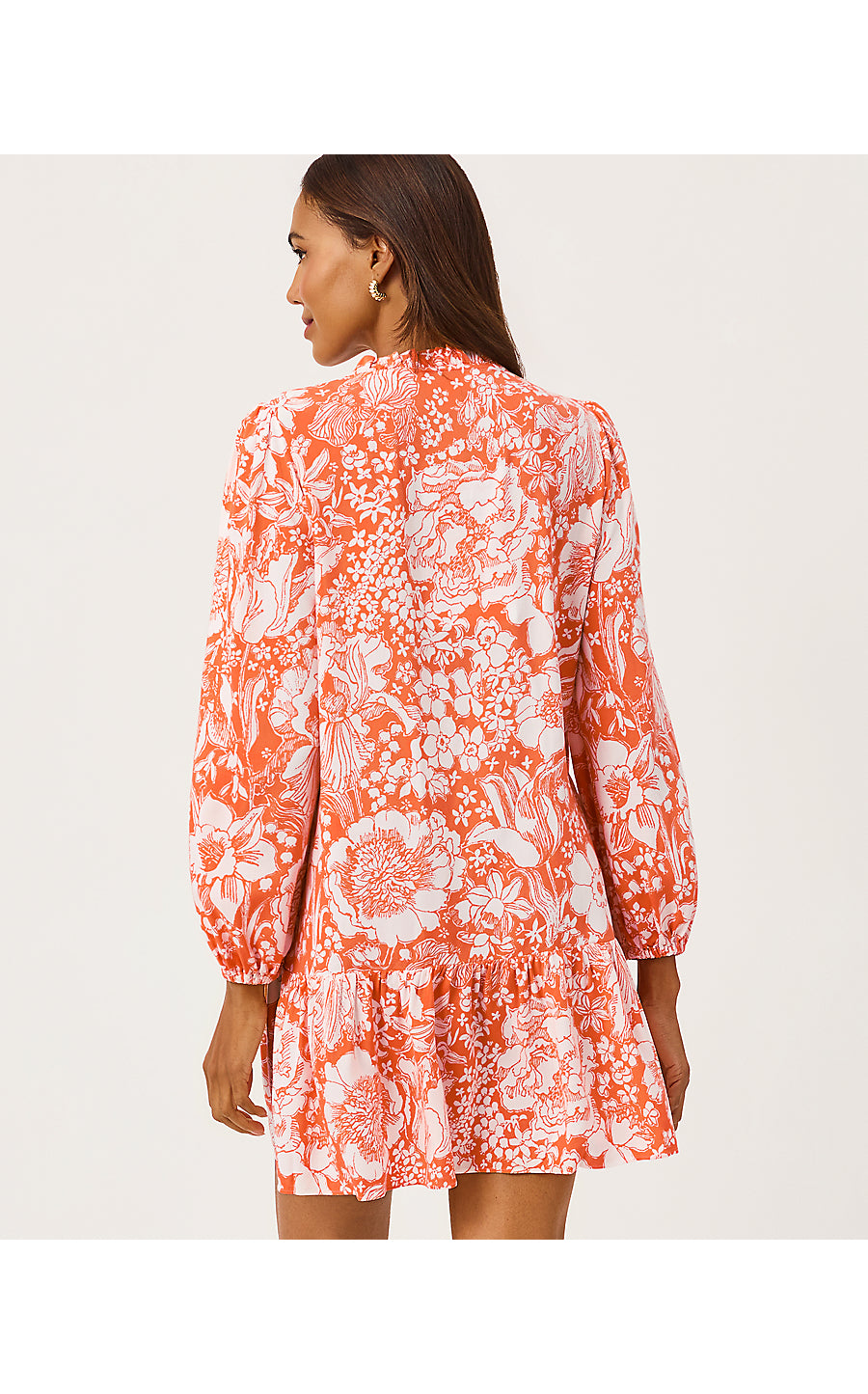 SHALEY TUNIC DRESS, SUNSET ORANGE BUDDING ROMANCE