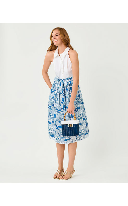 MAURITZIA MIDI SHIRTDRESS, NASSAU BLUE THAR SHE BLOWS