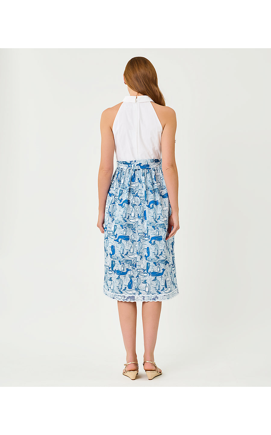 MAURITZIA MIDI SHIRTDRESS, NASSAU BLUE THAR SHE BLOWS