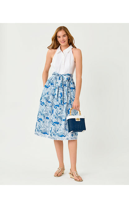 MAURITZIA MIDI SHIRTDRESS, NASSAU BLUE THAR SHE BLOWS