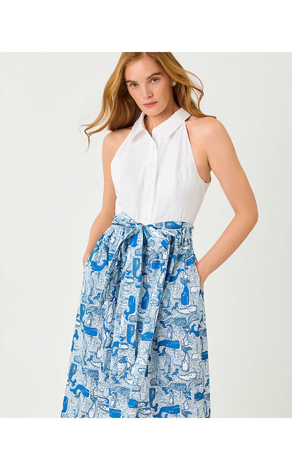 MAURITZIA MIDI SHIRTDRESS, NASSAU BLUE THAR SHE BLOWS