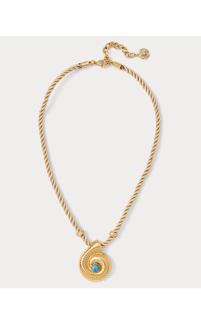 SHELL SHINE NECKLACE, GOLD METALLIC
