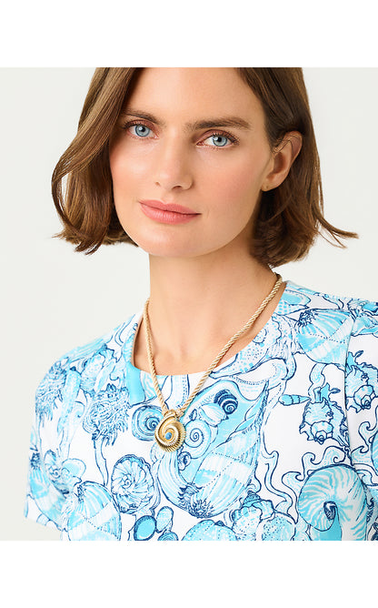 SHELL SHINE NECKLACE, GOLD METALLIC