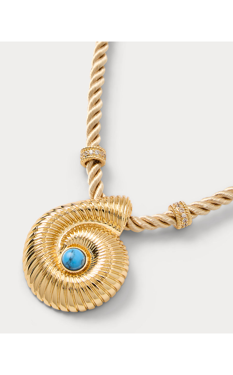 SHELL SHINE NECKLACE, GOLD METALLIC