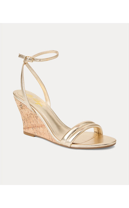 JUNIE WEDGE, GOLD METALLIC