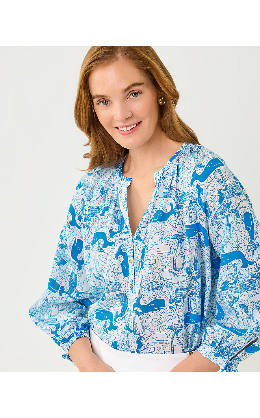 ANDRIA TOP, NASSAU BLUE THAR SHE BLOWS