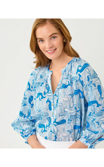 ANDRIA TOP, NASSAU BLUE THAR SHE BLOWS