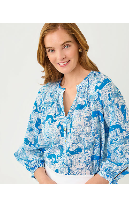 ANDRIA TOP, NASSAU BLUE THAR SHE BLOWS