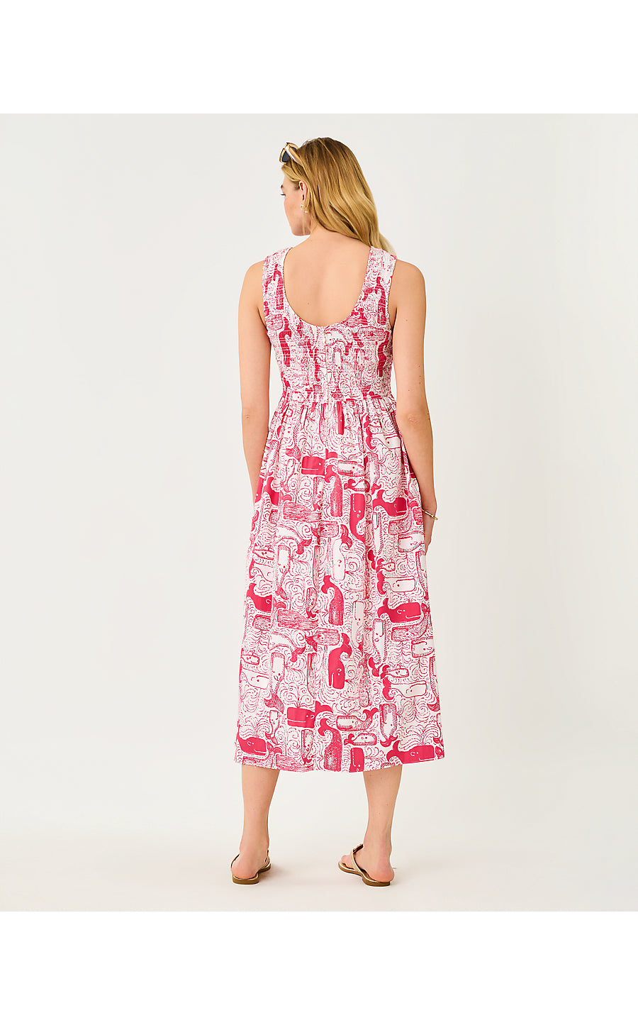 DAISEY SMOCKED MIDI DRESS, PARADISE PUNCH OVERSIZED THAR SHE BLOWS