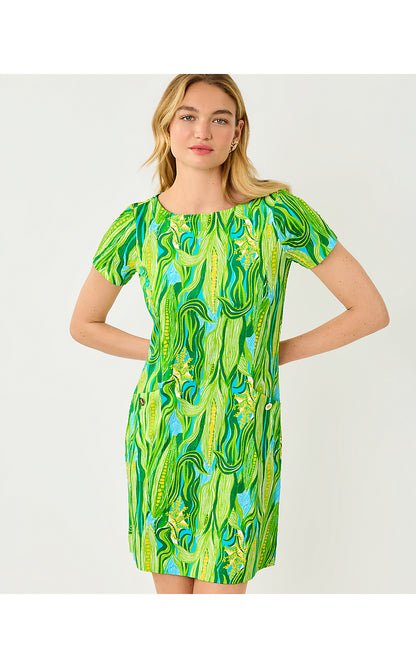CHELLE UPF 50+ DRESS, TURQUOISE TIDE SWEET CORN