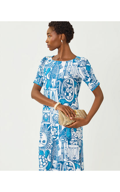 ZARAH UPF 50+ DRESS, RESORT WHITE OVERSIZED HARLILLYQUIN ENGINEERED KNIT DRESS