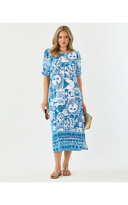 ZARAH UPF 50+ DRESS, RESORT WHITE OVERSIZED HARLILLYQUIN ENGINEERED KNIT DRESS