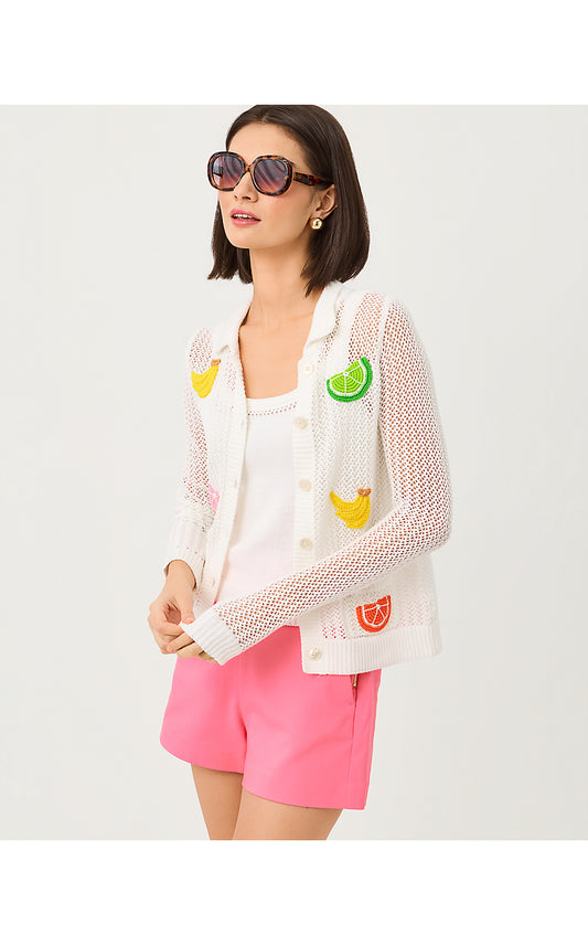 CORMAC MESH SWEATER SET, RESORT WHITE TOOTY FRUITY CROCHET