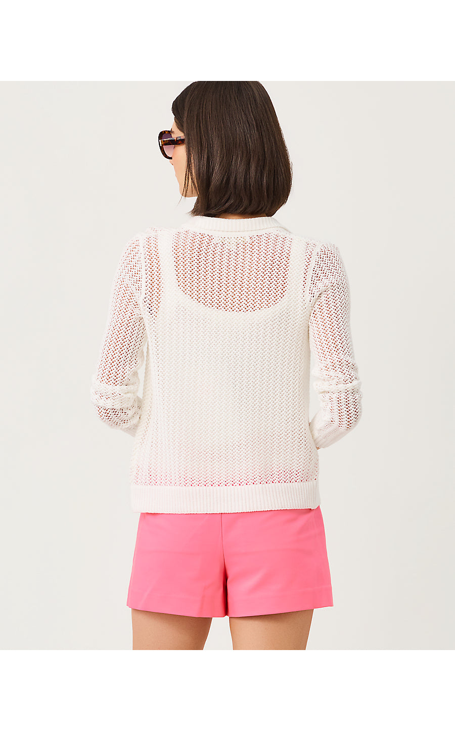 CORMAC MESH SWEATER SET, RESORT WHITE TOOTY FRUITY CROCHET