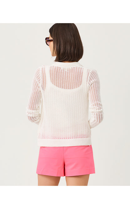 CORMAC MESH SWEATER SET, RESORT WHITE TOOTY FRUITY CROCHET