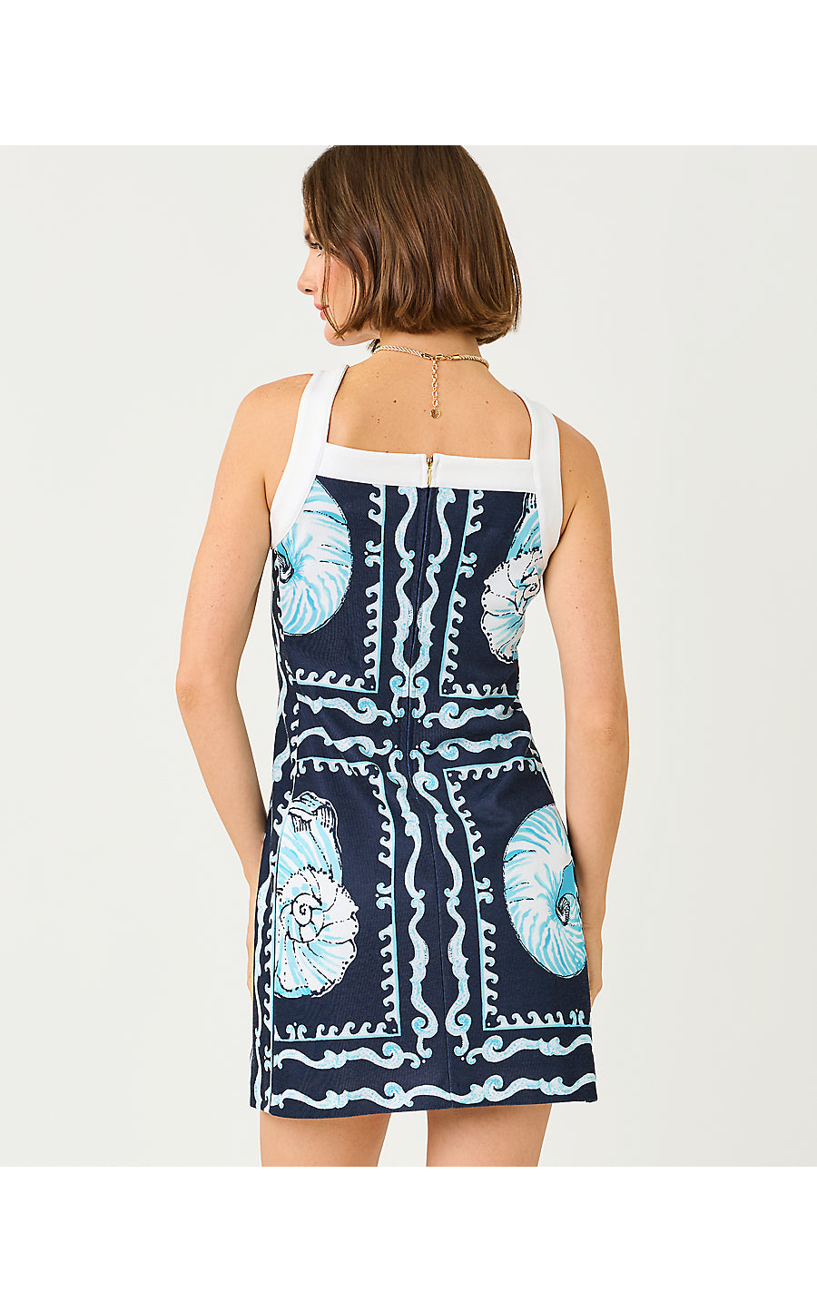 DUFFY SHIFT, LOW TIDE NAVY SHELL SHINE ENGINEERED KNIT SHIFT