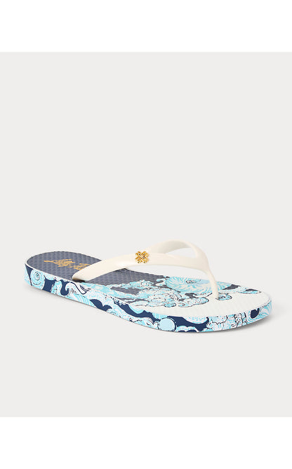 POOL FLIP FLOP, RESORT WHITE SHELL SHINE ENGINEERED SHOE