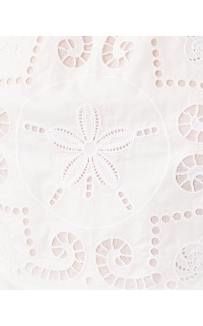 MAISEY CROPPED TOP, RESORT WHITE SHELL OF A TIME ENGINEERED EYELET