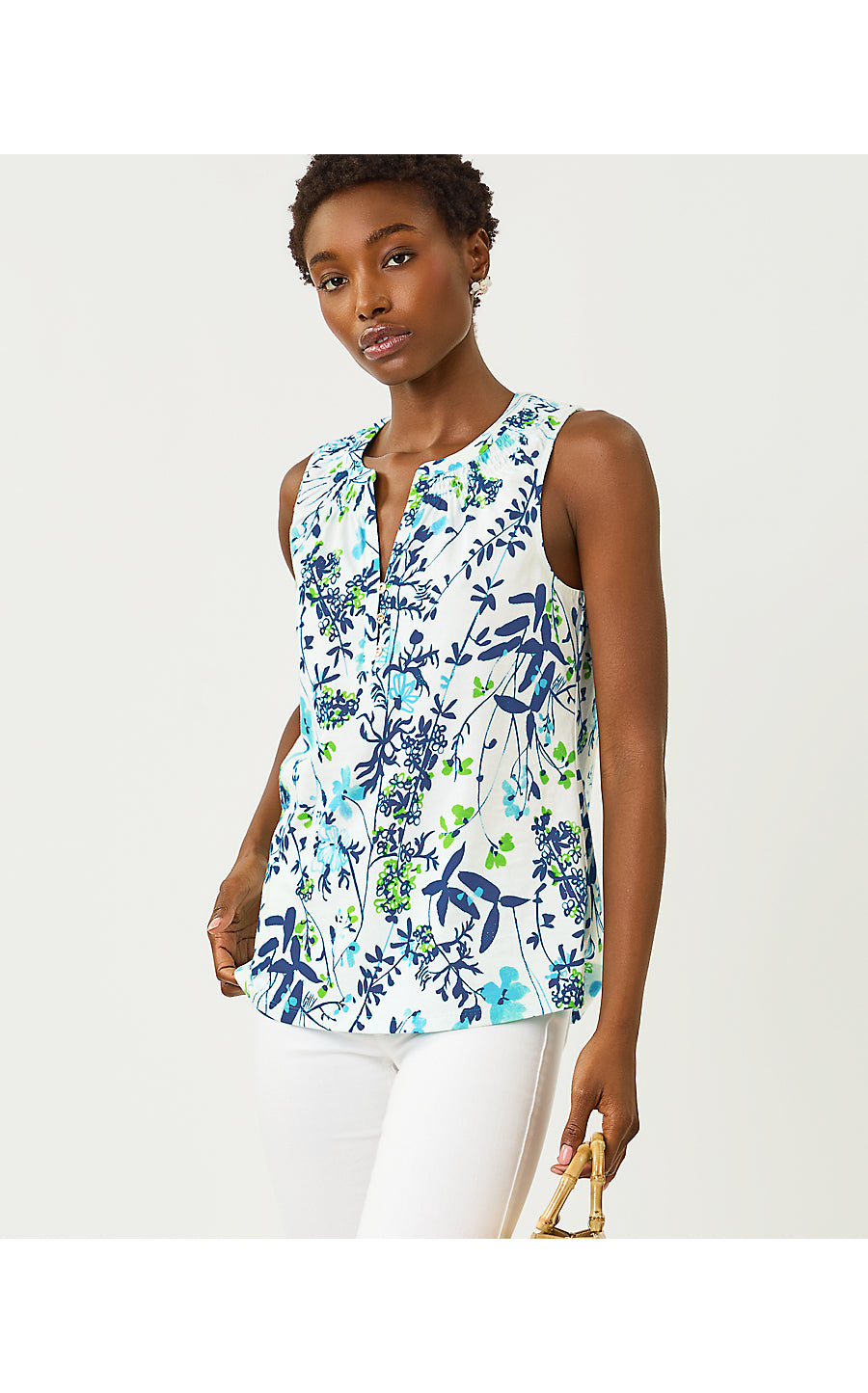 ESSIE KNIT TOP, RESORT WHITE SEA BLOOMS