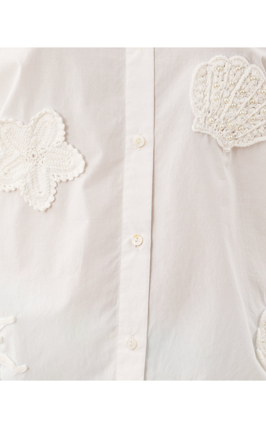 BONDI BUTTON DOWN, RESORT WHITE SEASIDE APPLIQUE