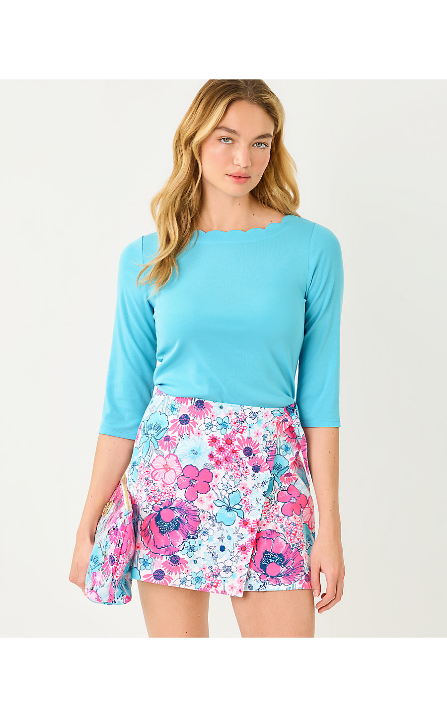 GLEESON KNIT TOP, CAPRI BLUE