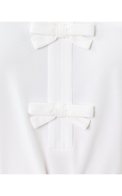 FRIDA SLEEVELESS BOW POLO, RESORT WHITE