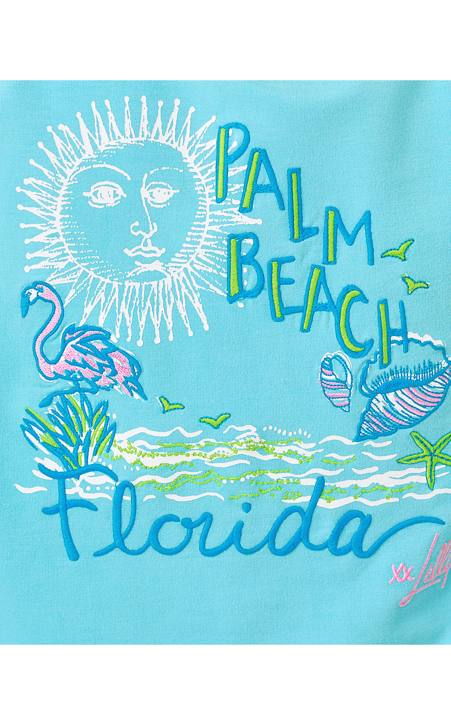 ELENI PULLOVER, MULTI FLORIDA TRAVEL POSTER EMBROIDERY