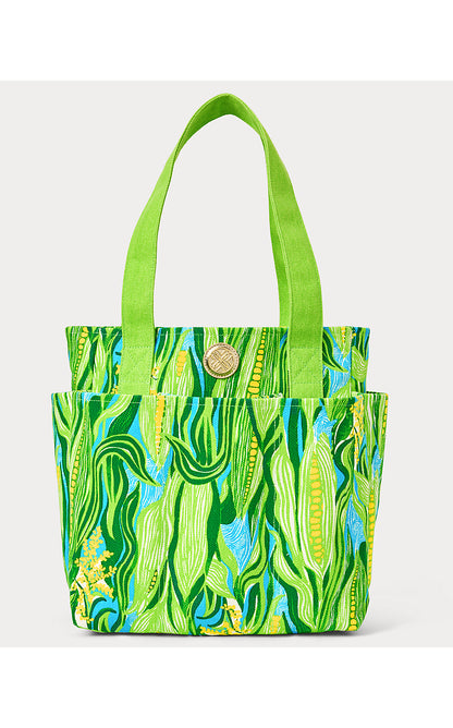 GWP FARMERS MARKET TOTE, TURQUOISE TIDE SWEET CORN