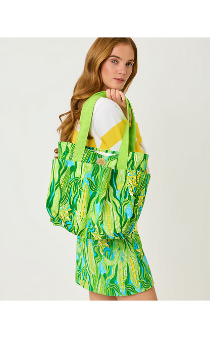 GWP FARMERS MARKET TOTE, TURQUOISE TIDE SWEET CORN
