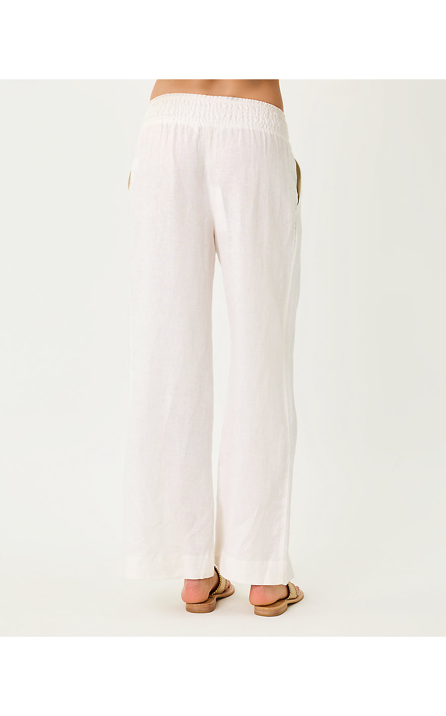 MIRABELLA LINEN PALAZZO PANT, RESORT WHITE