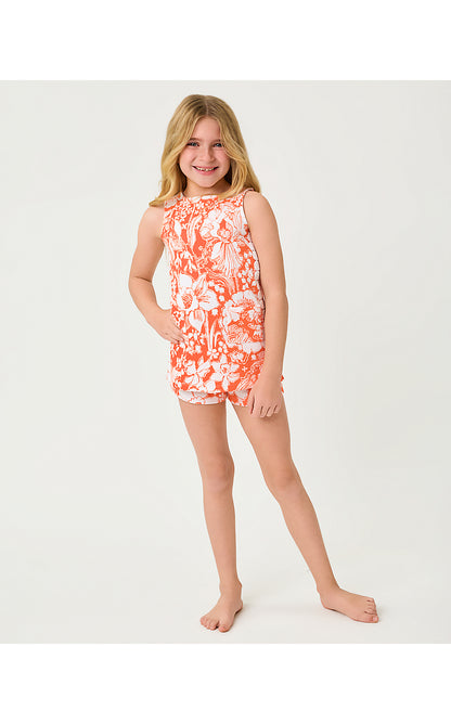 MINI ROMEY KNIT SHIFT SET, SUNSET ORANGE BUDDING ROMANCE
