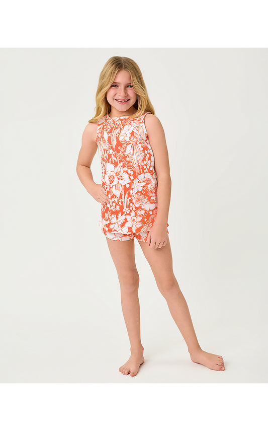 MINI ROMEY KNIT SHIFT SET, SUNSET ORANGE BUDDING ROMANCE