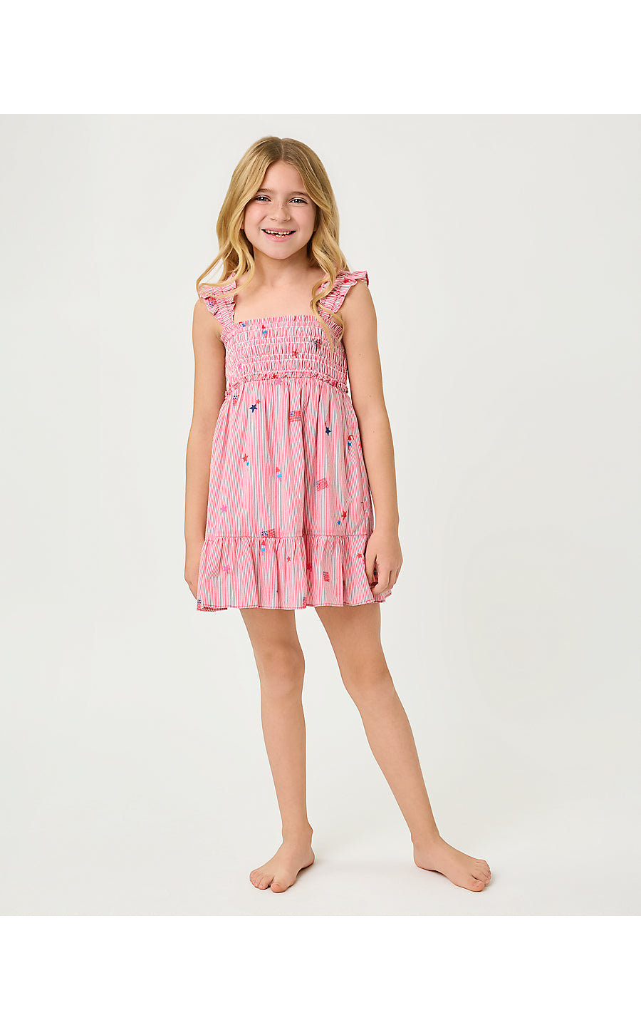 MINI HADLY DRESS, PARADISE PUNCH ITS A 250TH CELEBRATION STRIPE