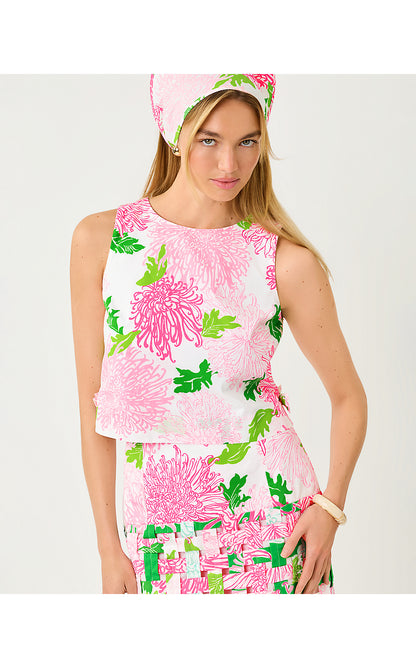 ANNALEESE SLEEVELESS CROPPED TOP, RESORT WHITE LIL GO WITH THE FLOW