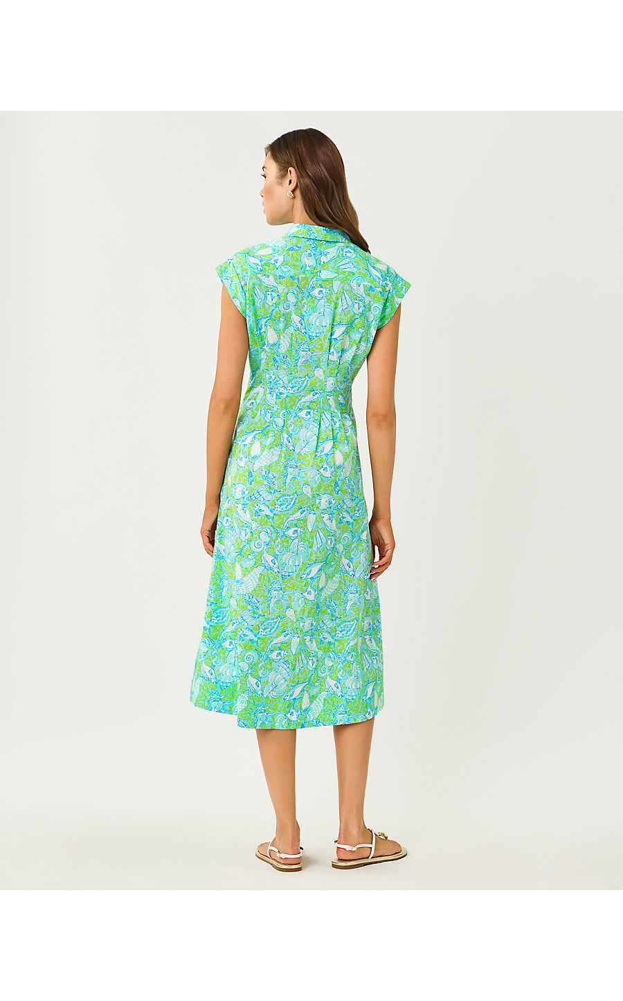 TONYA MIDI SHIRTDRESS, DAY DREAM BLUE THROW ME A LINE