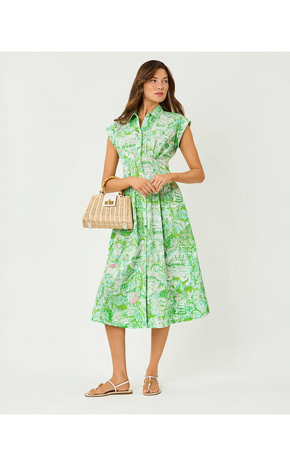 TONYA MIDI SHIRTDRESS, RESORT WHITE SHIP TO SHORE