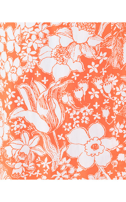 BELINDA MAXI DRESS, SUNSET ORANGE BUDDING ROMANCE