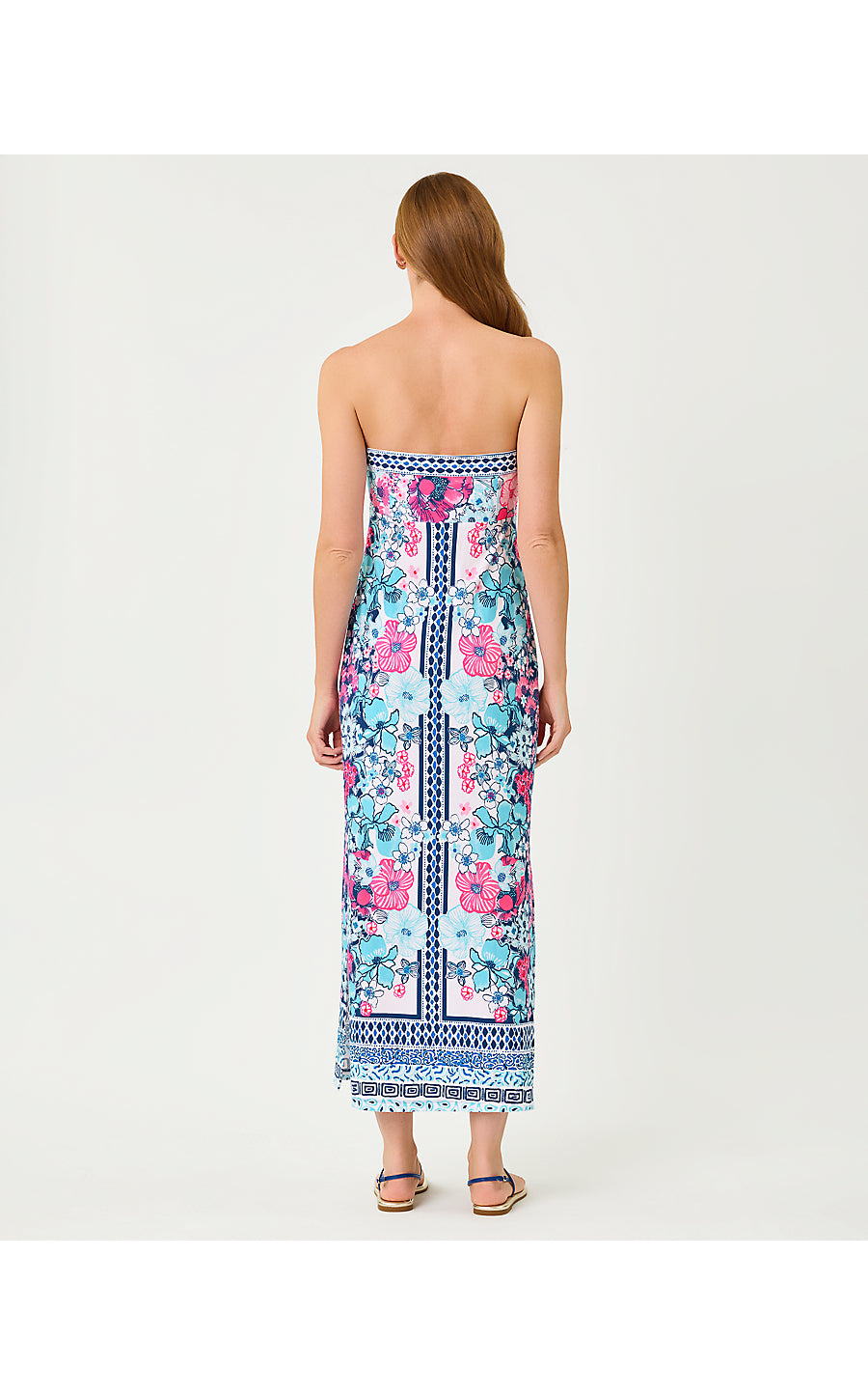 NOA STRAPLESS MAXI DRESS, STARLIGHT NAVY IN ALL HER GLORY ENGINEERED KNIT MAXI