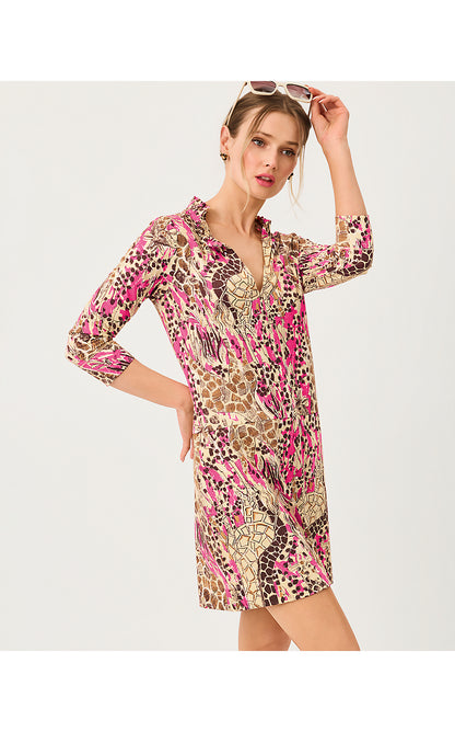 ANNELIE DRESS, PINK ASTER SKETCHING ON SAFARI