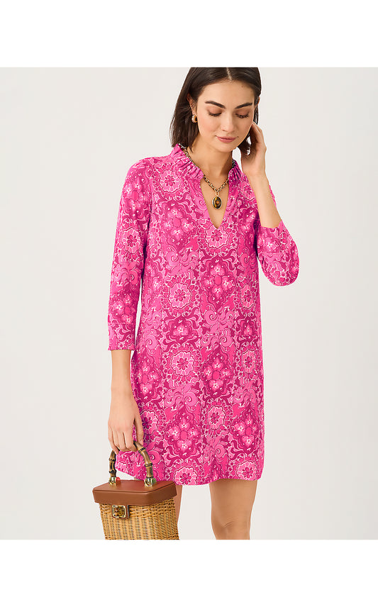 ANNELIE DRESS, PINK ASTER THE CASBAH ALLOVER