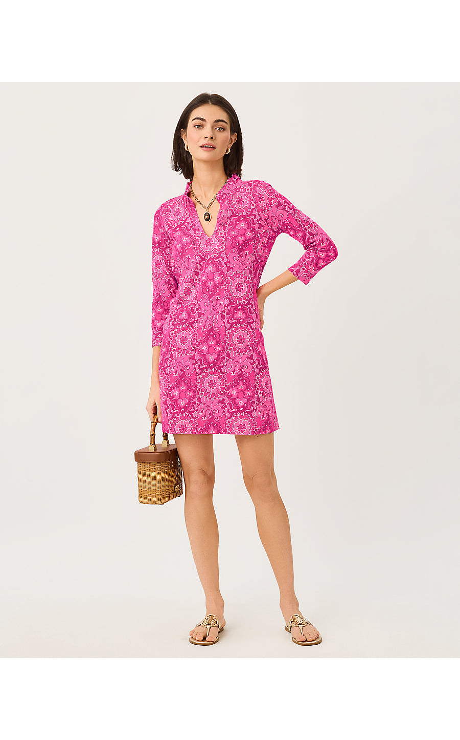ANNELIE DRESS, PINK ASTER THE CASBAH ALLOVER